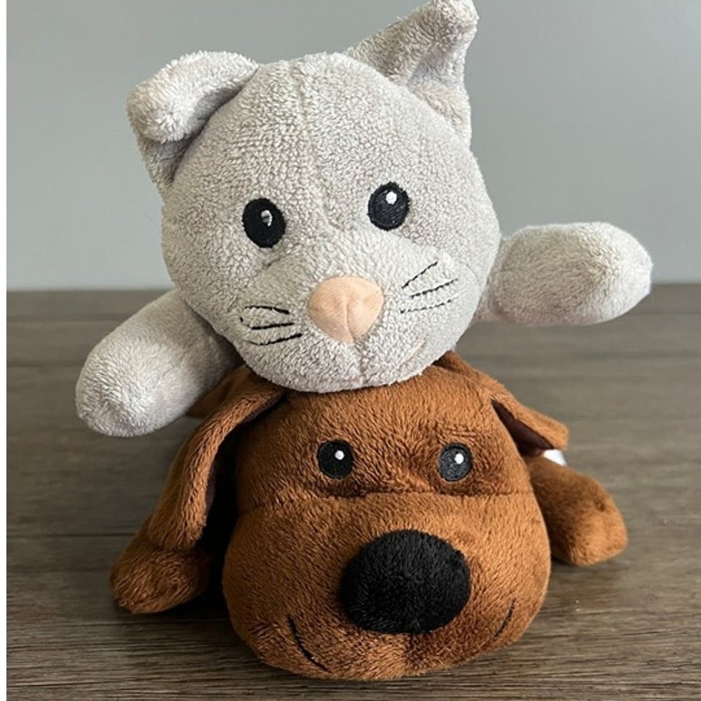 Melissa & Doug Grey Kitty Cat & Chocolate Brown Puppy Dog Stuffed Animal Plush